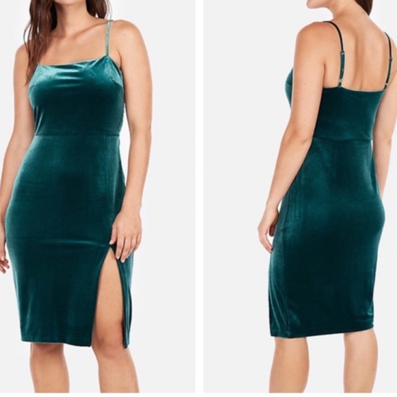 Express green velvet dress Clearance